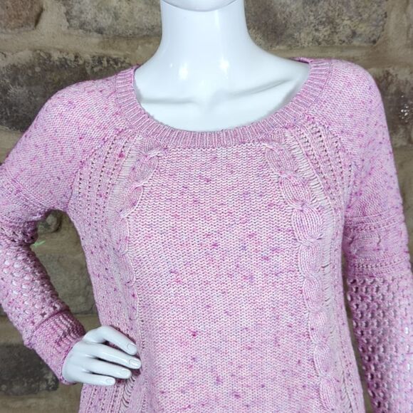 American Eagle Outfitters Pink Cable‎ Knit Sweater Woman's Small Pastel - Picture 3 of 15